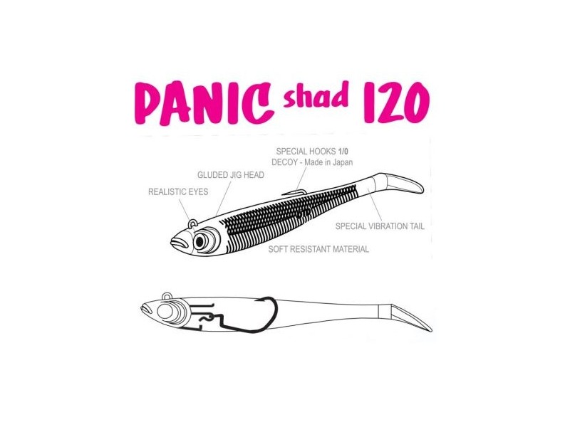 Vobler silikonski DTD Panic Shad - 120mm/116g modra