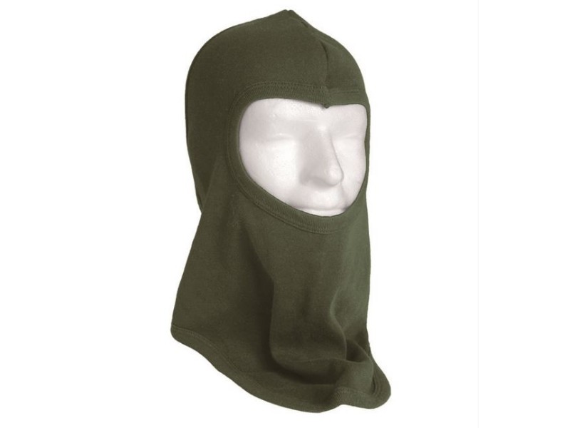 Extended balaclava cap green 1 hole
