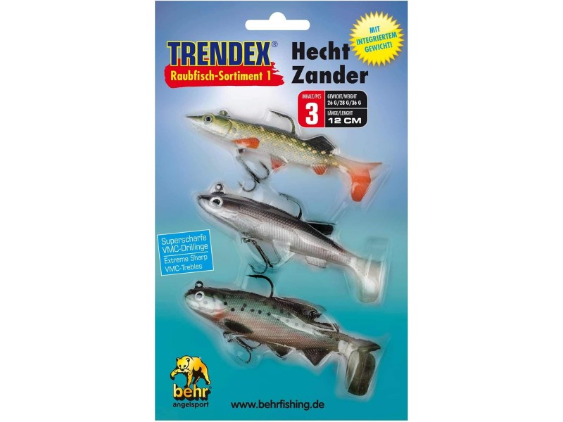 Set di 3 esche in silicone BEHR Tredndex Raubfisch Sortiment 2