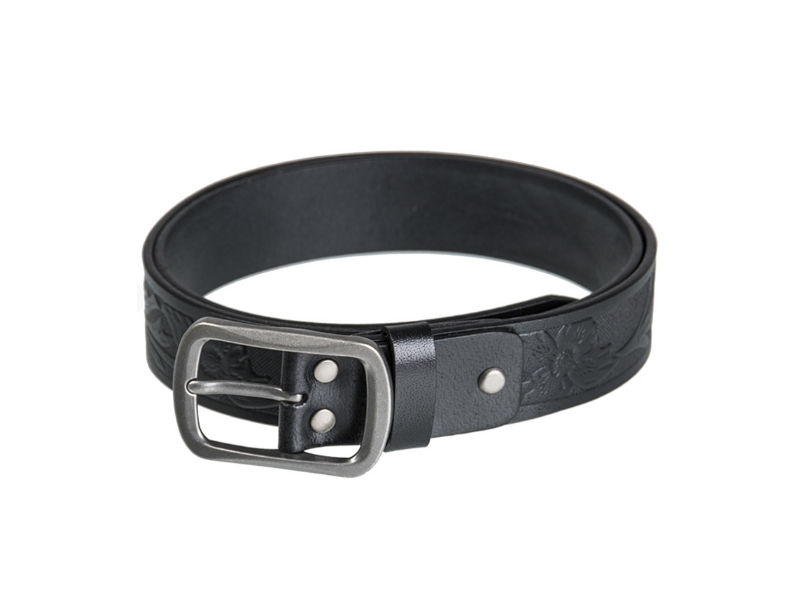 BLACK LEATHER BELT WESTERN