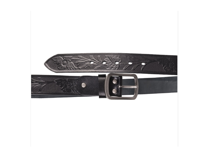 BLACK LEATHER BELT WESTERN