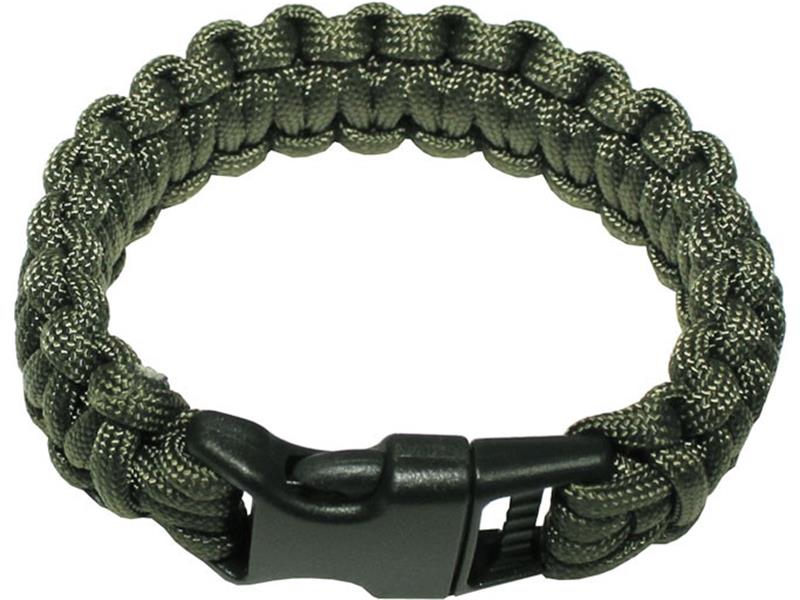 Paracord wristband 22 mm green