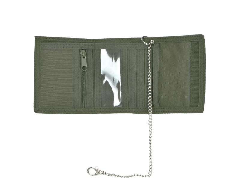 Wallet with chain MILTEC green